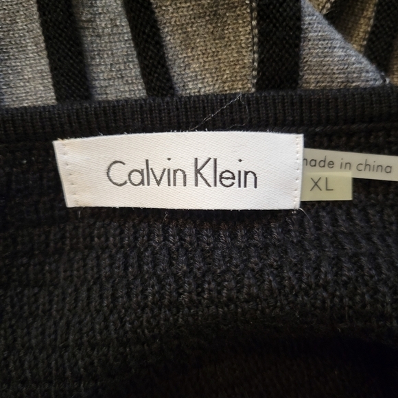Calvin Klein Black Striped Light Sweater Dress Size XL - Picture 6 of 6